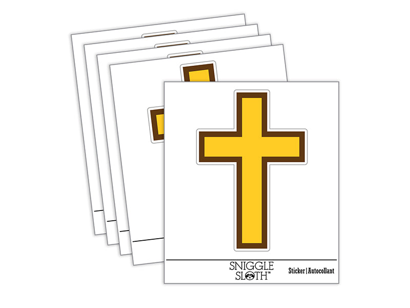 Cross Christian Church Religion Outline Waterproof Vinyl Phone Tablet Laptop Water Bottle Sticker Set - 5 Pack