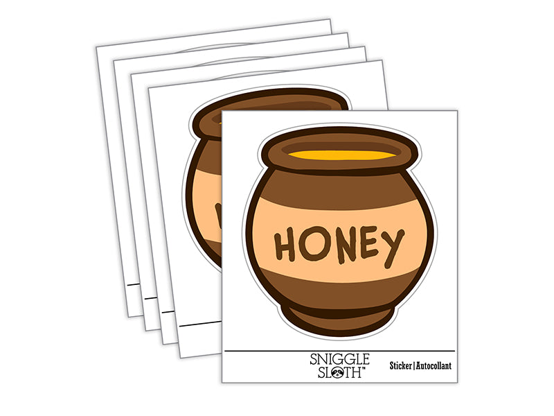 Honey Pot Doodle Bee Waterproof Vinyl Phone Tablet Laptop Water Bottle Sticker Set - 5 Pack
