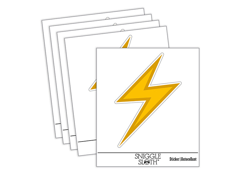 Lightning Bolt Thunderbolt Outline Waterproof Vinyl Phone Tablet Laptop Water Bottle Sticker Set - 5 Pack