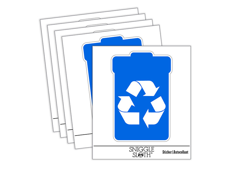 Recycle Can Solid Waterproof Vinyl Phone Tablet Laptop Water Bottle Sticker Set - 5 Pack