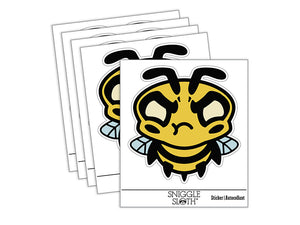 Cute Bee Mad Grumpy Waterproof Vinyl Phone Tablet Laptop Water Bottle Sticker Set - 5 Pack