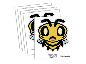 Cute Bee Shocked Waterproof Vinyl Phone Tablet Laptop Water Bottle Sticker Set - 5 Pack