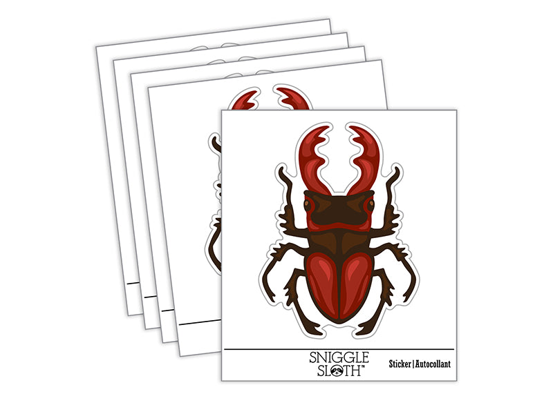 Stag Beetle Waterproof Vinyl Phone Tablet Laptop Water Bottle Sticker Set - 5 Pack