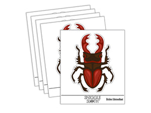 Stag Beetle Waterproof Vinyl Phone Tablet Laptop Water Bottle Sticker Set - 5 Pack