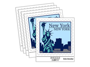 New York Destination Travel Waterproof Vinyl Phone Tablet Laptop Water Bottle Sticker Set - 5 Pack