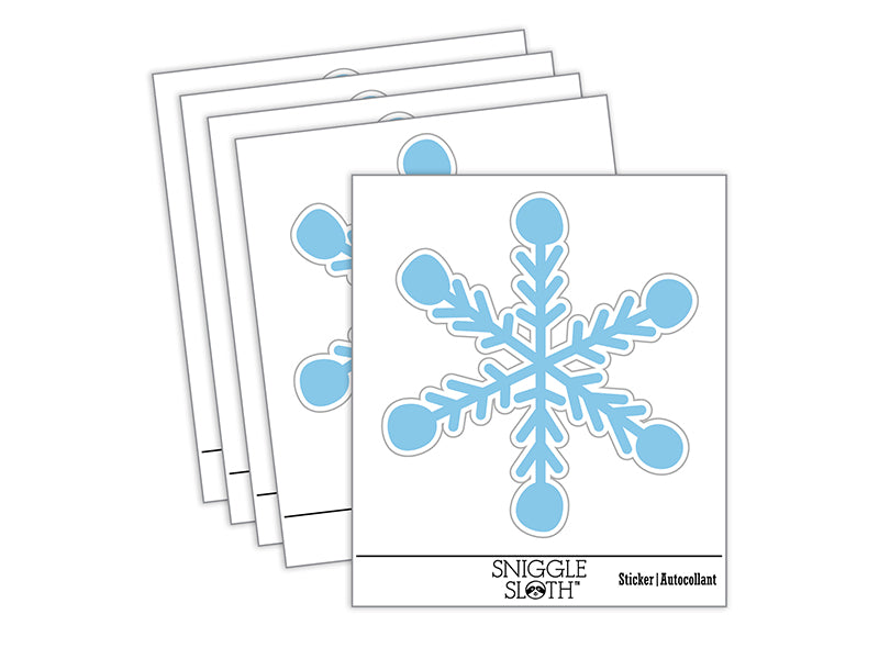 Snowflake Doodle Winter Waterproof Vinyl Phone Tablet Laptop Water Bottle Sticker Set - 5 Pack