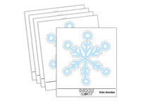 Snowflake Sketch Winter Waterproof Vinyl Phone Tablet Laptop Water Bottle Sticker Set - 5 Pack