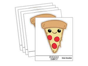 Cute Kawaii Pepperoni Pizza Waterproof Vinyl Phone Tablet Laptop Water Bottle Sticker Set - 5 Pack