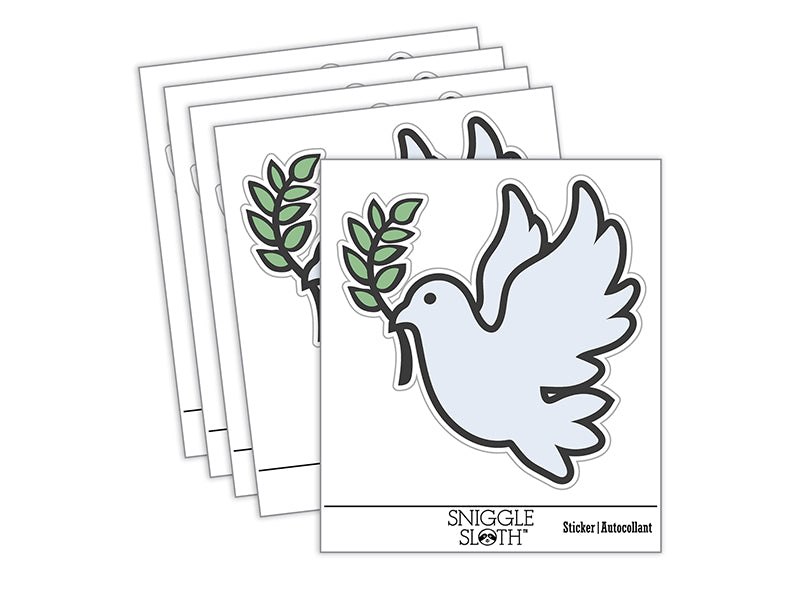 Peace Dove with Olive Branch Waterproof Vinyl Phone Tablet Laptop Water Bottle Sticker Set - 5 Pack