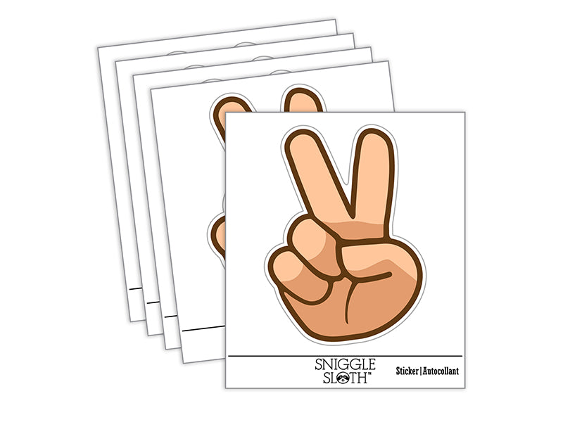 Peace Hand Sign Waterproof Vinyl Phone Tablet Laptop Water Bottle Sticker Set - 5 Pack