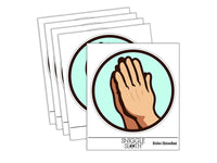 Praying Hands Waterproof Vinyl Phone Tablet Laptop Water Bottle Sticker Set - 5 Pack