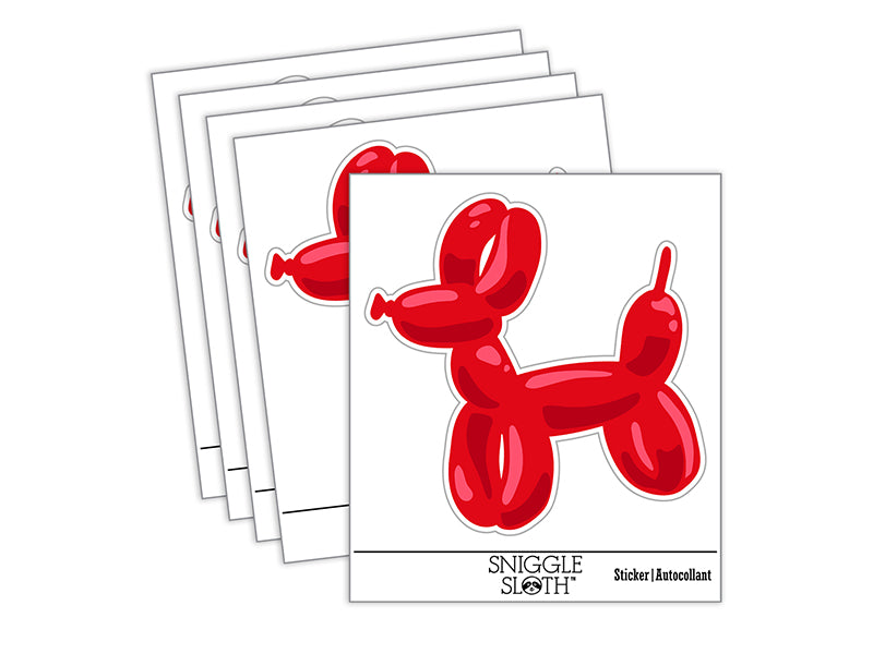 Balloon Animal Dog Waterproof Vinyl Phone Tablet Laptop Water Bottle Sticker Set - 5 Pack