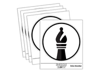 Chess Piece Black Bishop Waterproof Vinyl Phone Tablet Laptop Water Bottle Sticker Set - 5 Pack