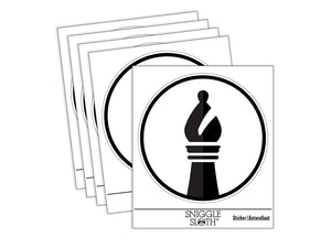 Chess Piece Black Bishop Waterproof Vinyl Phone Tablet Laptop Water Bottle Sticker Set - 5 Pack