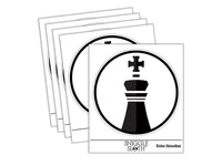 Chess Piece Black King Waterproof Vinyl Phone Tablet Laptop Water Bottle Sticker Set - 5 Pack