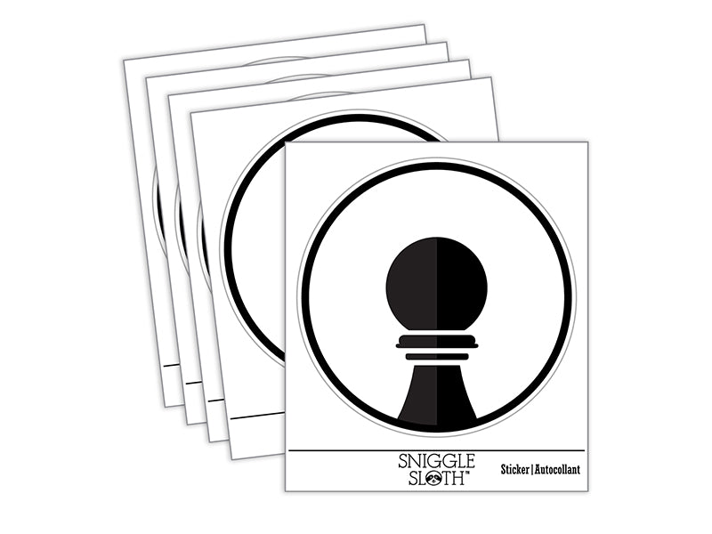 Chess Piece Black Pawn Waterproof Vinyl Phone Tablet Laptop Water Bottle Sticker Set - 5 Pack