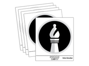 Chess Piece White Bishop Waterproof Vinyl Phone Tablet Laptop Water Bottle Sticker Set - 5 Pack