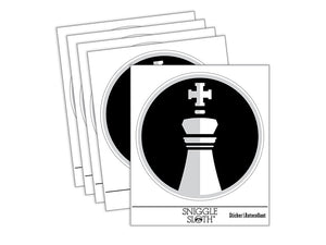 Chess Piece White King Waterproof Vinyl Phone Tablet Laptop Water Bottle Sticker Set - 5 Pack