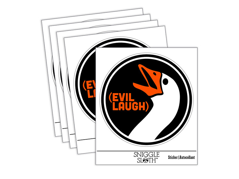 Goose Evil Laugh Waterproof Vinyl Phone Tablet Laptop Water Bottle Sticker Set - 5 Pack