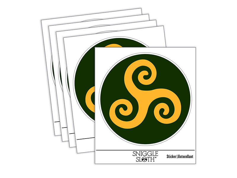 Triskele Triskelion Triple Spiral Celtic Symbol Waterproof Vinyl Phone Tablet Laptop Water Bottle Sticker Set - 5 Pack