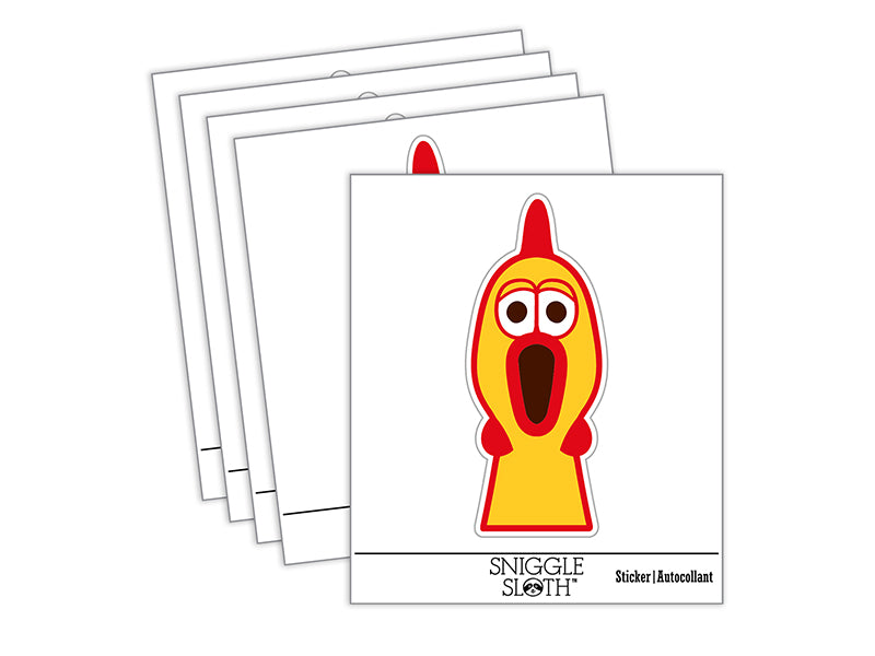 Screaming Rubber Chicken Head Waterproof Vinyl Phone Tablet Laptop Water Bottle Sticker Set - 5 Pack