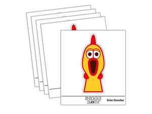 Screaming Rubber Chicken Head Waterproof Vinyl Phone Tablet Laptop Water Bottle Sticker Set - 5 Pack