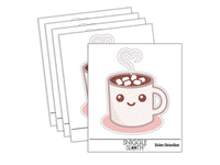 Cute Kawaii Hot Chocolate Waterproof Vinyl Phone Tablet Laptop Water Bottle Sticker Set - 5 Pack