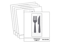 Fork and Knife Solid Silhouette Waterproof Vinyl Phone Tablet Laptop Water Bottle Sticker Set - 5 Pack