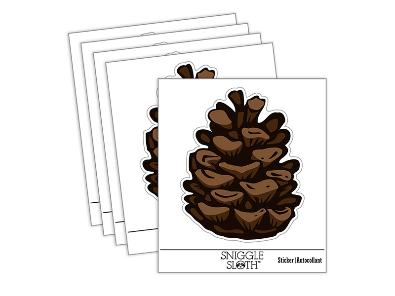 Realistic Pinecone Pine Cone Waterproof Vinyl Phone Tablet Laptop Water Bottle Sticker Set - 5 Pack