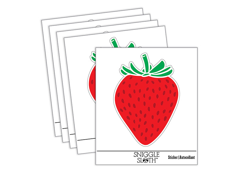 Strawberry Fruit Drawing Waterproof Vinyl Phone Tablet Laptop Water Bottle Sticker Set - 5 Pack