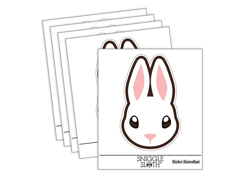 Cute Bunny Rabbit Head Waterproof Vinyl Phone Tablet Laptop Water Bottle Sticker Set - 5 Pack