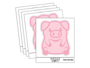 Cute Little Pig Sitting Waterproof Vinyl Phone Tablet Laptop Water Bottle Sticker Set - 5 Pack