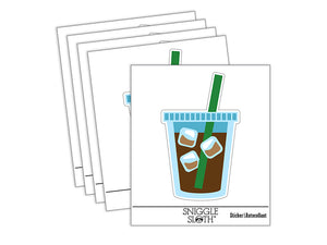 Iced Coffee Drink Waterproof Vinyl Phone Tablet Laptop Water Bottle Sticker Set - 5 Pack