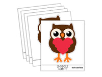 Owl Holding Heart Waterproof Vinyl Phone Tablet Laptop Water Bottle Sticker Set - 5 Pack