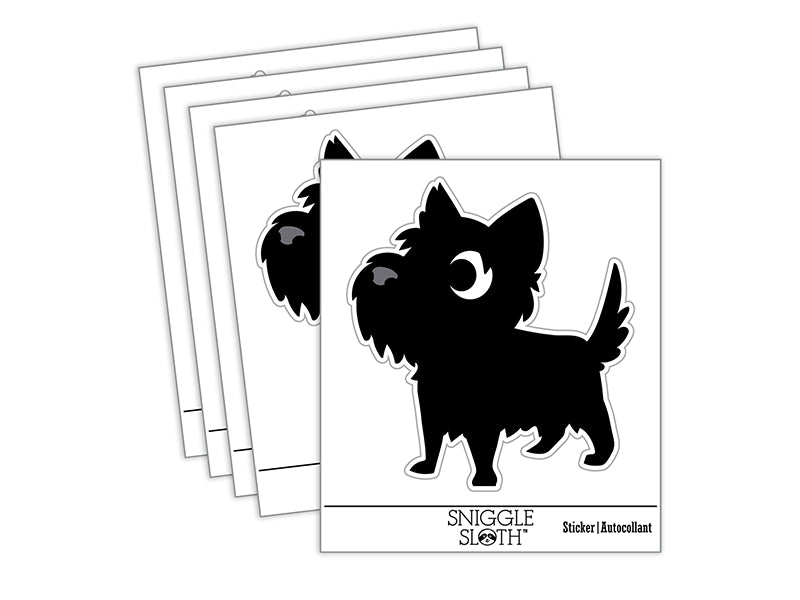 Lovable Cartoon Cairn Terrier Waterproof Vinyl Phone Tablet Laptop Water Bottle Sticker Set - 5 Pack
