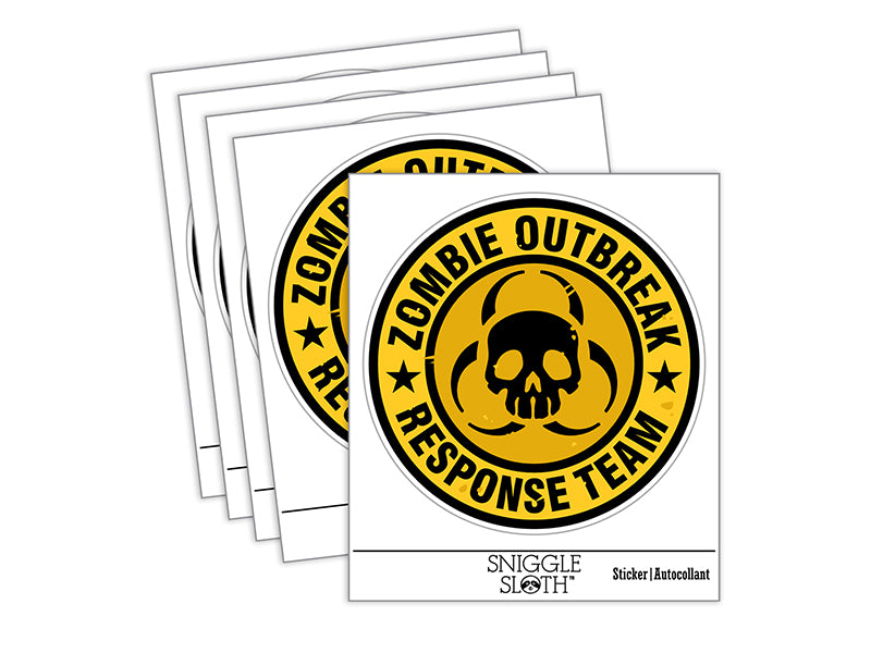 Zombie Outbreak Response Team Skull Waterproof Vinyl Phone Tablet Laptop Water Bottle Sticker Set - 5 Pack
