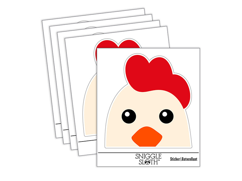 Peeking Chicken Waterproof Vinyl Phone Tablet Laptop Water Bottle Sticker Set - 5 Pack