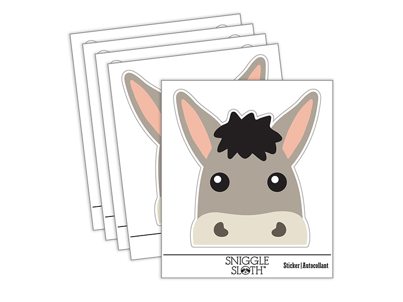 Peeking Donkey Waterproof Vinyl Phone Tablet Laptop Water Bottle Sticker Set - 5 Pack