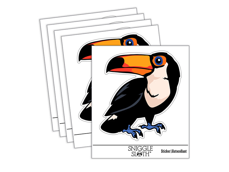 Curious Toco Toucan Bird Waterproof Vinyl Phone Tablet Laptop Water Bottle Sticker Set - 5 Pack