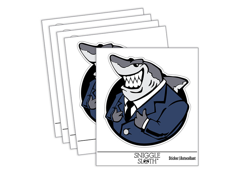 Lawyer Loan Shark in a Business Suit Waterproof Vinyl Phone Tablet Laptop Water Bottle Sticker Set - 5 Pack