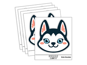 Chibi Husky Dog Head Waterproof Vinyl Phone Tablet Laptop Water Bottle Sticker Set - 5 Pack