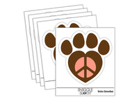 Paw Print Dog Cat Heart Peace Sign Waterproof Vinyl Phone Tablet Laptop Water Bottle Sticker Set - 5 Pack