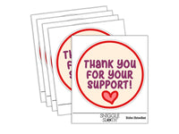 Thank You for Your Support Heart Waterproof Vinyl Phone Tablet Laptop Water Bottle Sticker Set - 5 Pack
