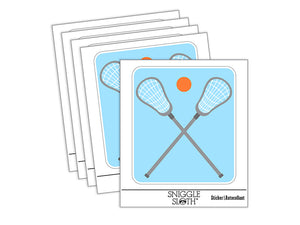 Crossed Lacrosse Sticks Waterproof Vinyl Phone Tablet Laptop Water Bottle Sticker Set - 5 Pack