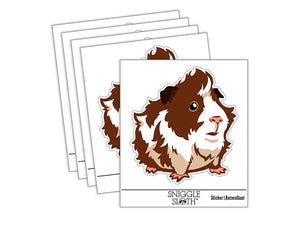 Cute and Hairy Abyssinian Guinea Pig Waterproof Vinyl Phone Tablet Laptop Water Bottle Sticker Set - 5 Pack