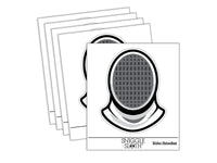 Fencer Fencing Mask Helmet Waterproof Vinyl Phone Tablet Laptop Water Bottle Sticker Set - 5 Pack