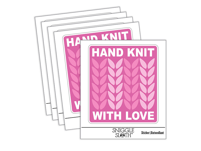 Hand Knit with Love Knitted Yarn Waterproof Vinyl Phone Tablet Laptop Water Bottle Sticker Set - 5 Pack