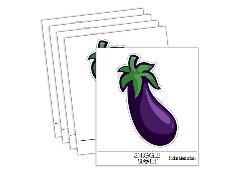 Eggplant Garden Vegetable Waterproof Vinyl Phone Tablet Laptop Water Bottle Sticker Set - 5 Pack