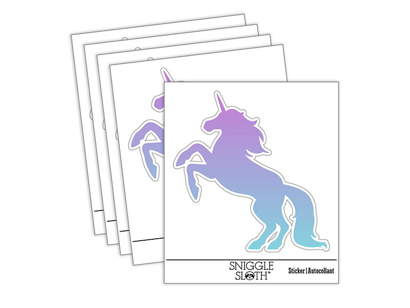 Majestic Unicorn Rearing Up Waterproof Vinyl Phone Tablet Laptop Water Bottle Sticker Set - 5 Pack