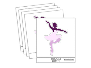 Ballerina Dancer in Tutu On Pointe Waterproof Vinyl Phone Tablet Laptop Water Bottle Sticker Set - 5 Pack